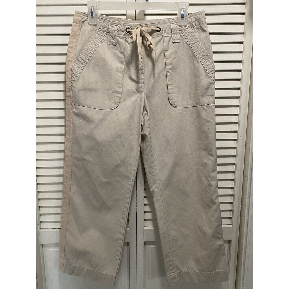 Charter Club Allison Fit Cropped Khaki Pant Size 4 Cotton Pockets Mid‎ Rise
